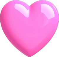 Glossy, 3D pink heart shape on a black background