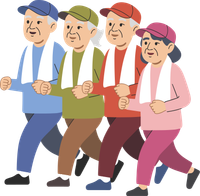 Active Seniors Power Walking for Health and Wellness