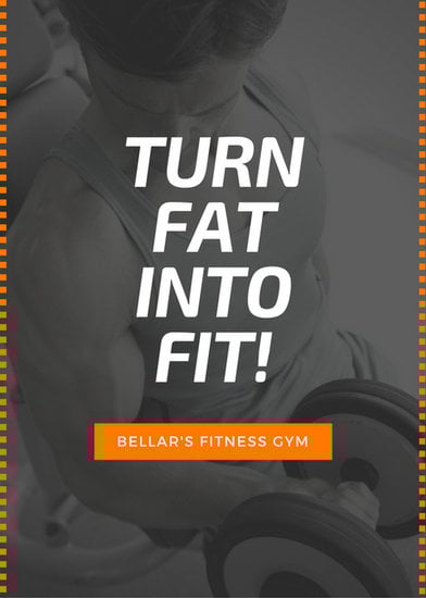 black orange gym fitness advertisement flyer templates by canva gym flyer graphic design inspiration