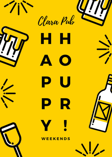 yellow beer and wine happy hour flyer templates by canva yellow flyer
