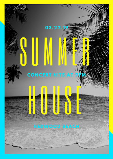 beach photo summer house concert flyer templates by canva summer concert flyer