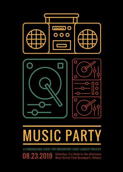 music party fundraiser flyer templates by canva blank music flyer template