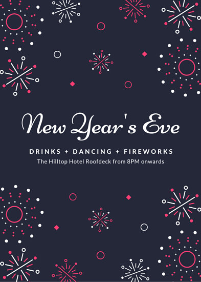 illustrated fireworks nye party flyer templates by canva nye flyers