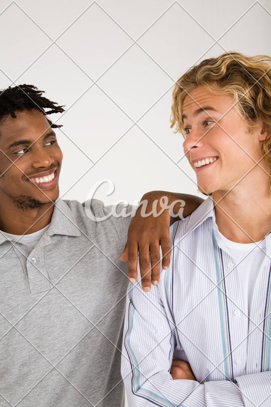 Smiling teenage boys