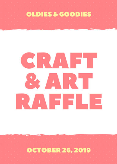 pink and pale yellow craft and art raffle flyer templates by canva craft flyer