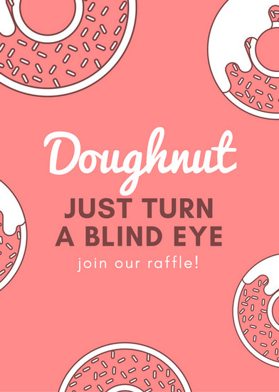 salmon donuts patterned raffle flyer templates by canva donuts flyer