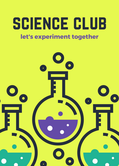 neon green icons science club flyer templates by canva science experiment flyer