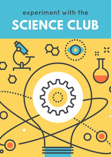 yellow illustrated science club flyer templates by canva science experiment flyer