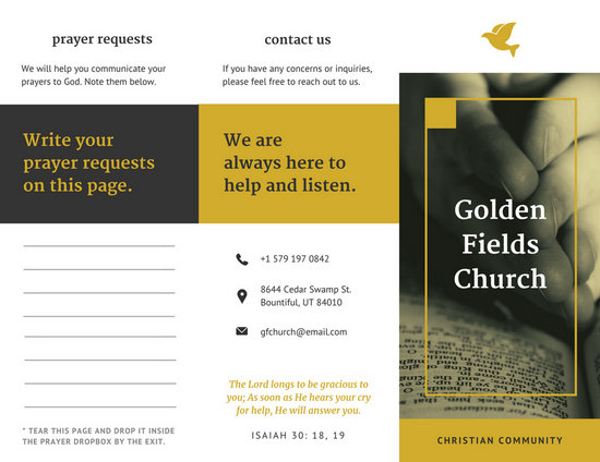 tri fold church bulletin template