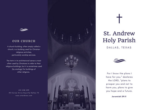 tri fold church bulletin template