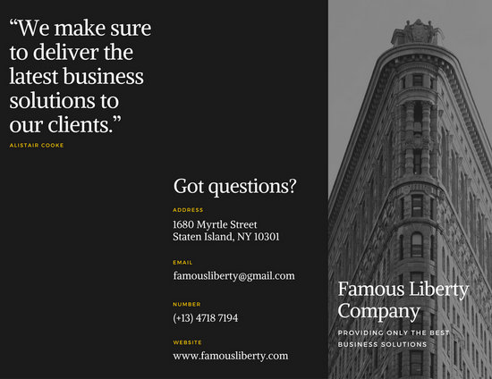 business tri fold brochure templates