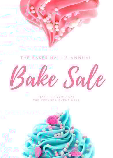pink white cute feminine bake sale flyer templates by canva cute flyer background