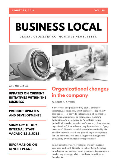 internal company newsletter templates