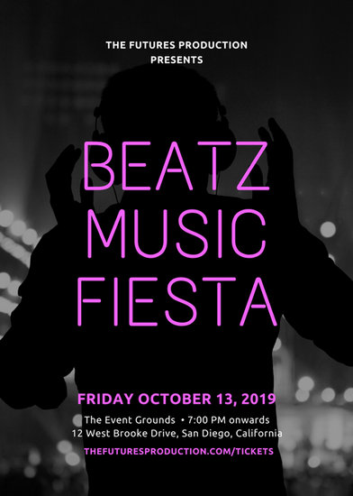 neon pink dj grayscale photo music festival flyer templates by canva fiesta festivals flyers