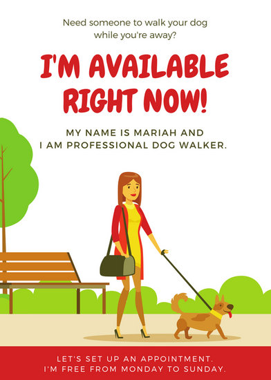 dog walking flyer template