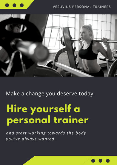 black and greyscale photo personal trainer flyer templates by canva circuit training flyers
