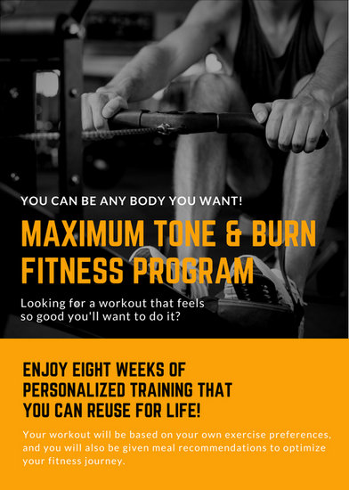 orange black workout personal trainer flyer templates by canva work out flyers