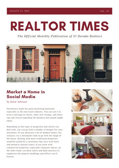 real estate newsletter