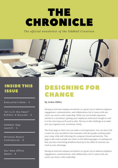 employee newsletter templates