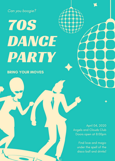bright dancing silhouette disco balls club party flyer templates dance ball fitness flyers