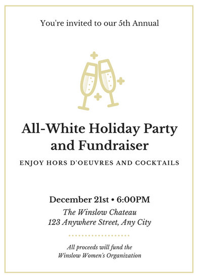 all white party invitation