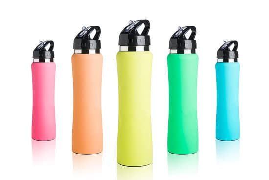 colorful water bottles