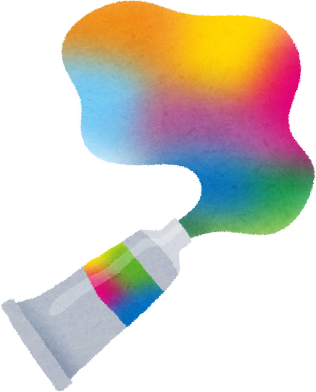 Watercolor Paint Tube Squeezing Out Rainbow Colors