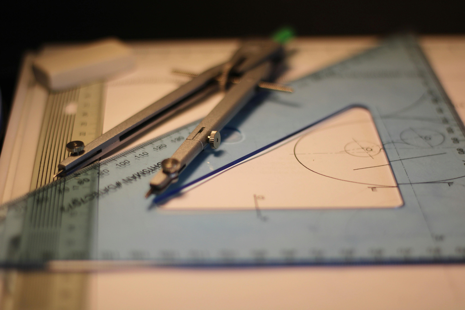 Close-up of Drafting Tools on a Sketchpad